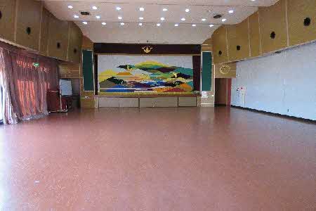 山東学びあいステーション(ホール)フロアが赤色