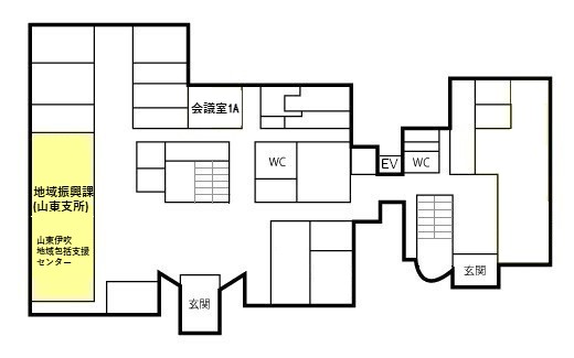 山東支所1階フロア見取図