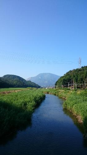 天野川から望む伊吹山