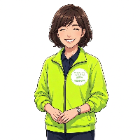 移動市役所職員のイメージイラスト画像。笑顔の女性