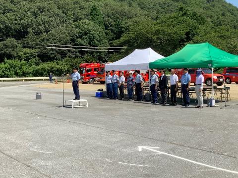 米原支部夏季訓練、消防操法訓練大会激励会