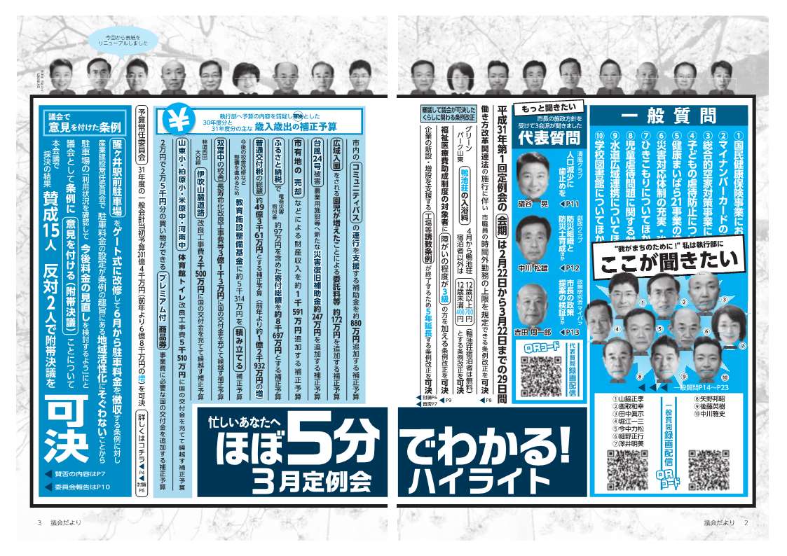 米原市議会だより第56号定例会ハイライト