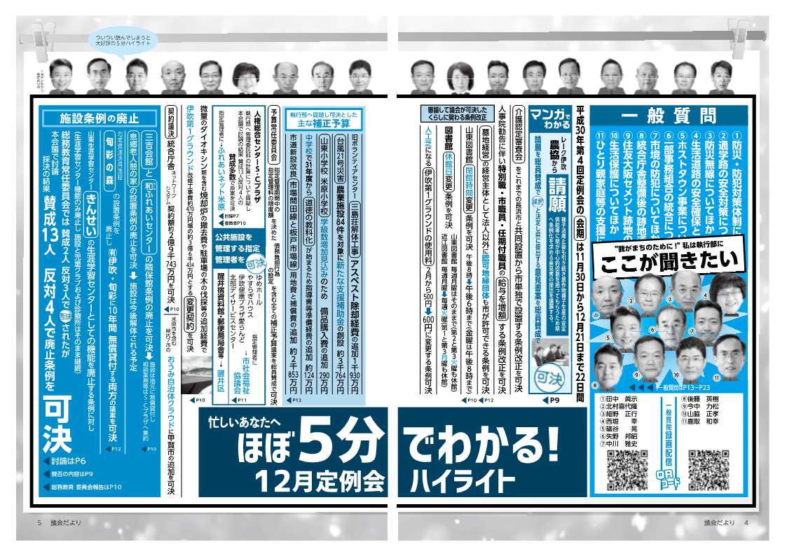 米原市議会だより第55号定例会ハイライト